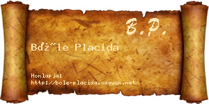 Bőle Placida névjegykártya